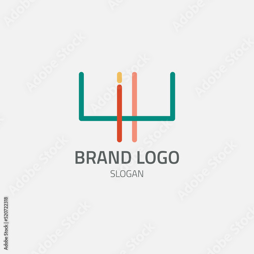 Single line logo forming several abstract letters.