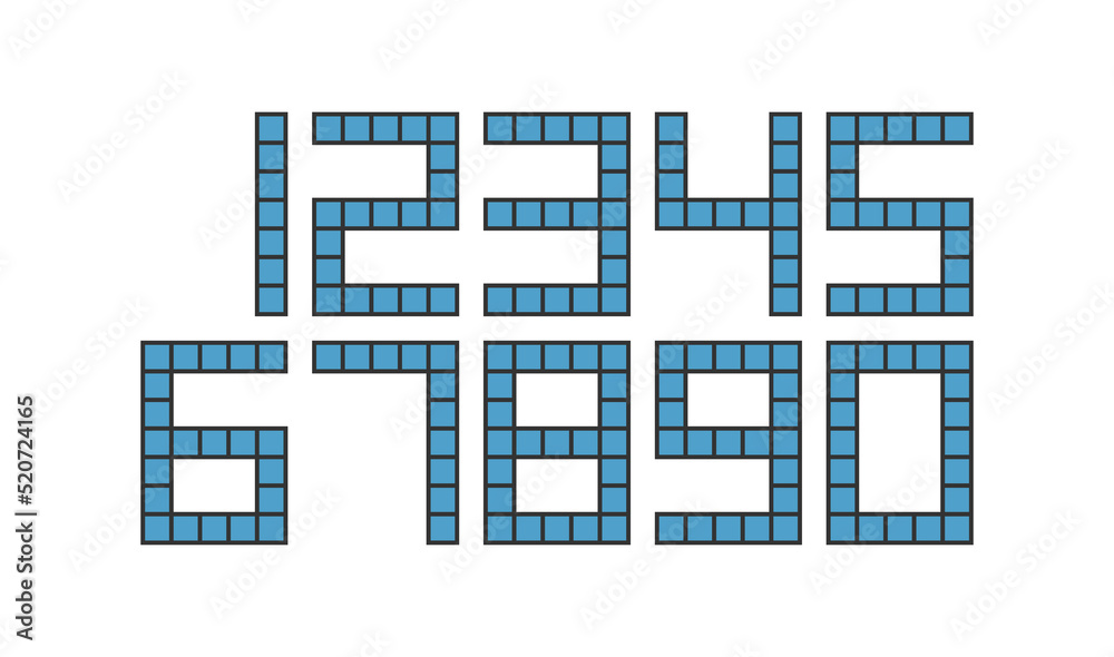 Numbers set vector, modern design. Numbers set vector, modern design.