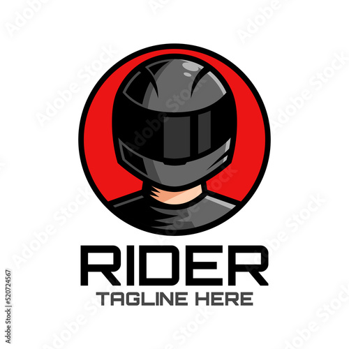 Black Helmet Rider Logo Design