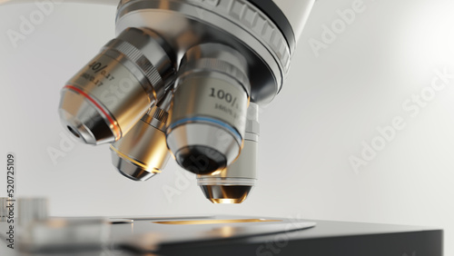 medical microscope close shot,3d rendering photo