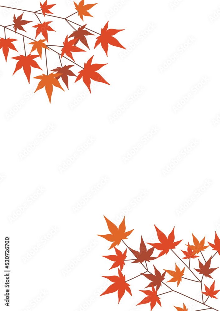上下に紅葉が配置されたイラスト 背景 縦型 上下に紅葉が配置されたイラスト 背景 縦型