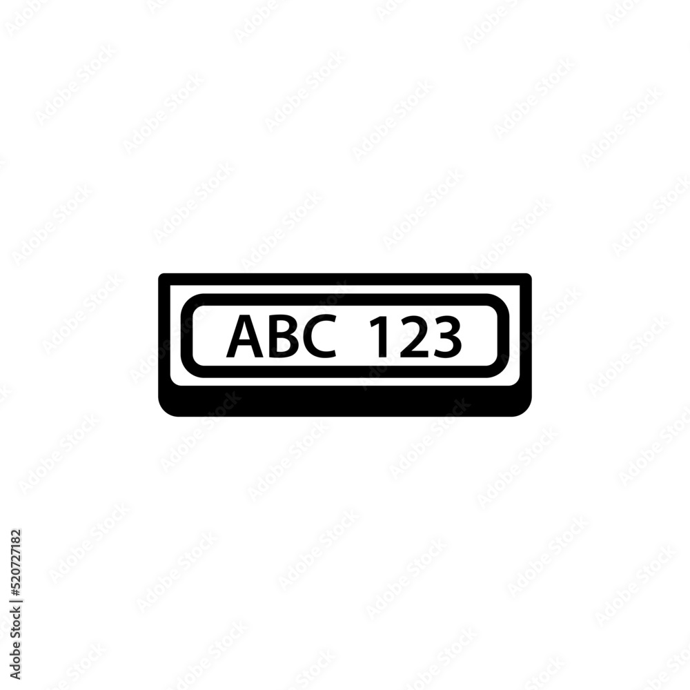 number plate icon vector design templates