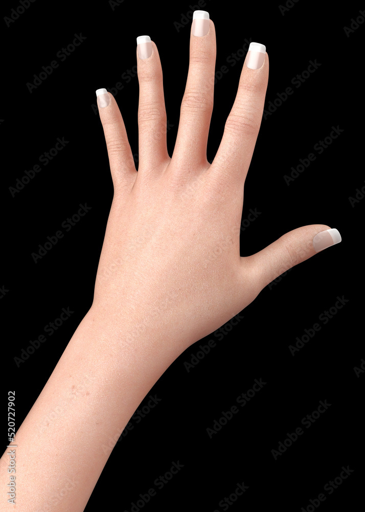 Fototapeta premium 3D Hand with long square nails