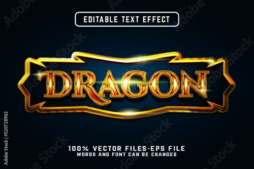dragon text effect for medieval game premium vectors