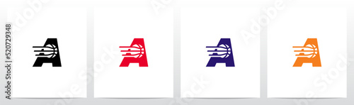 Basketball Go Fast Letter Logo Design A