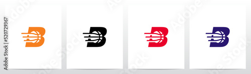 Basketball Go Fast Letter Logo Design B