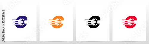 Basketball Go Fast Letter Logo Design C