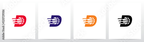 Basketball Go Fast Letter Logo Design D