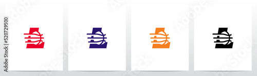 Basketball Go Fast Letter Logo Design L