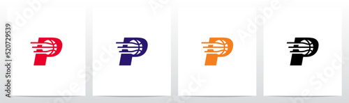 Basketball Go Fast Letter Logo Design P