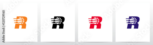 Basketball Go Fast Letter Logo Design R