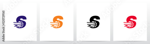 Basketball Go Fast Letter Logo Design S