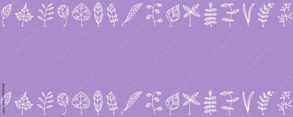 Colored backgrounds with little white leaves illustrations