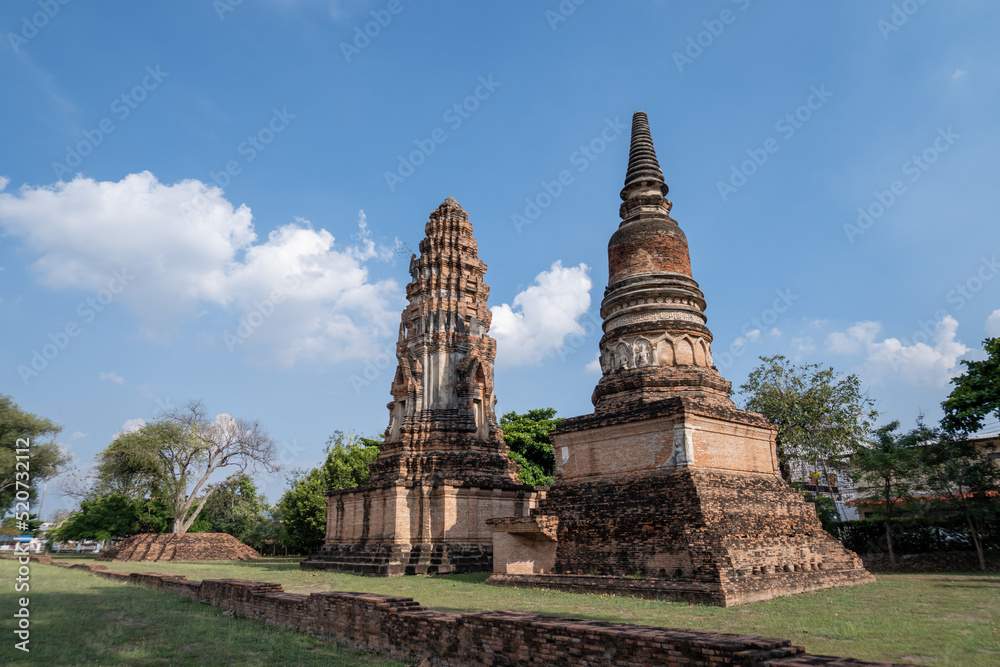Two chedi in Wat Phra Sri Mahathat, Lop Buri Province
