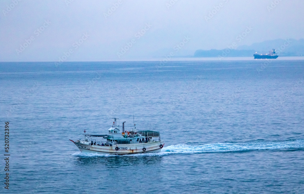 Fishing vessel in the sea near Yeh Liu, Taiwan