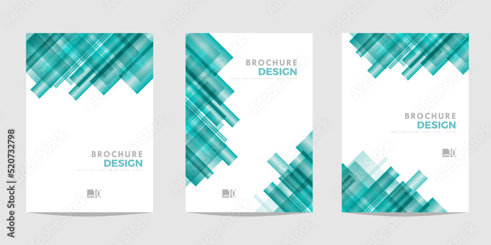 Design template for Brochure, Flyer or Depliant for business purposes. Blue vector geometric abstract background with diagonal tubes