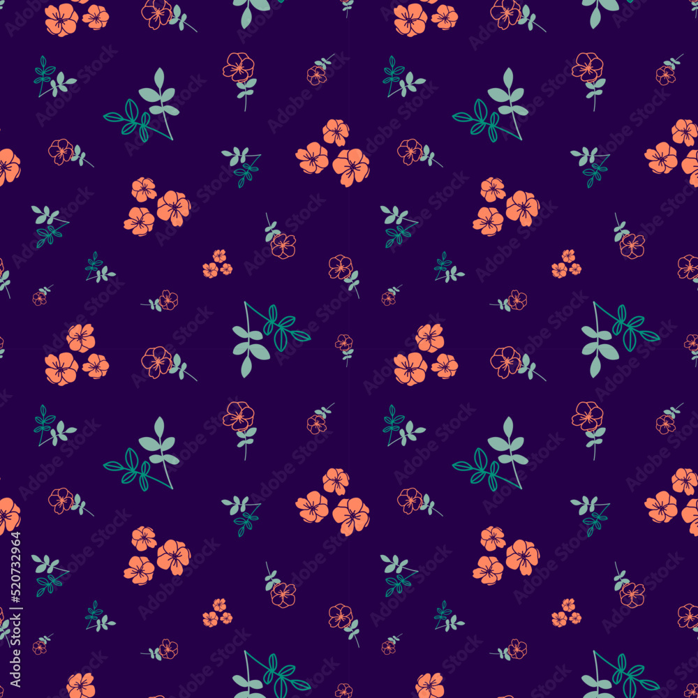 Floral seamless vector pattern with hand drawn elements Floral seamless vector pattern with hand drawn elements