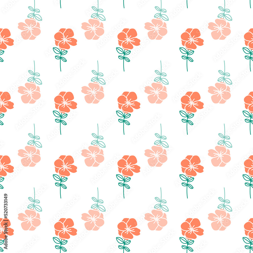 Floral seamless vector pattern with hand drawn elements Floral seamless vector pattern with hand drawn elements