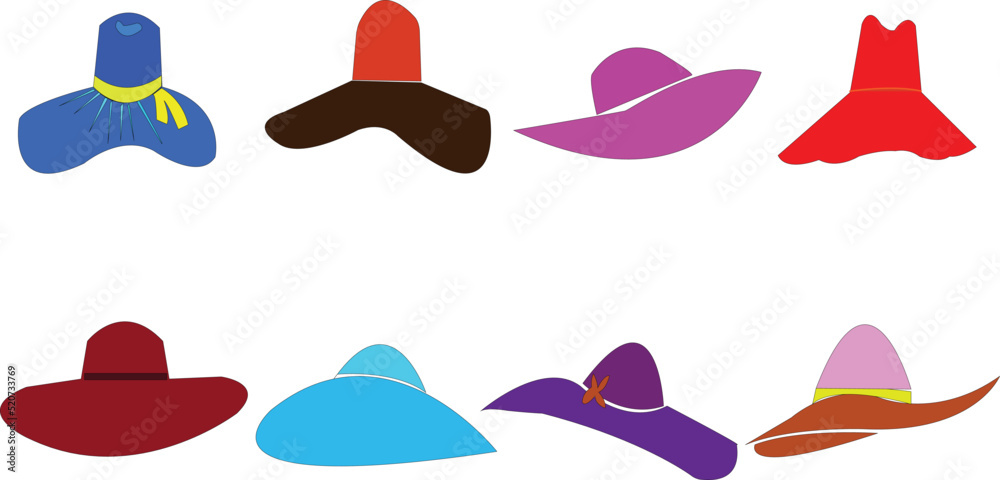 hats collection for vector
