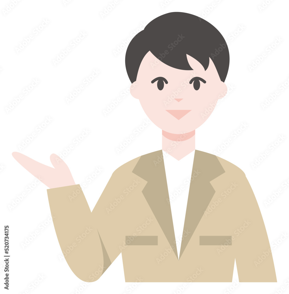 案内をする人物のビジネスイラスト 案内をする人物のビジネスイラスト