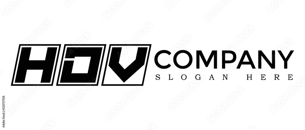 HDV three Letter Rounded rectangle boxes shape element symbol digital ...