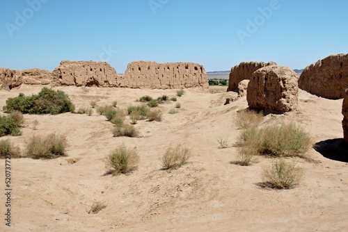 Kyzyl Kala fortress built in 1.-4. century AD, rebuilt in the 12th-13th centuries. Karakalpakstan. Uzbekistan.