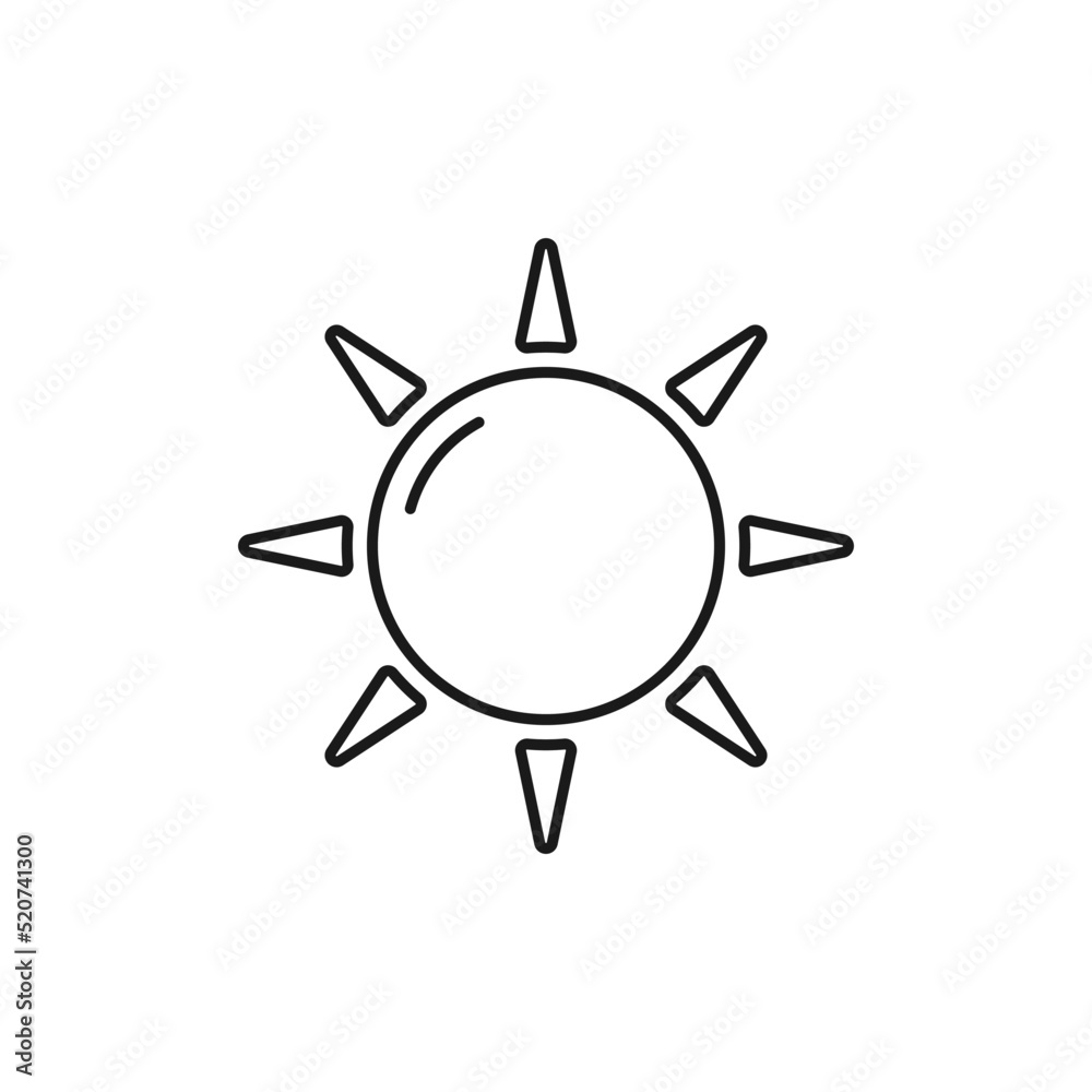 Sun line art summer holidays icon design template vector illustration