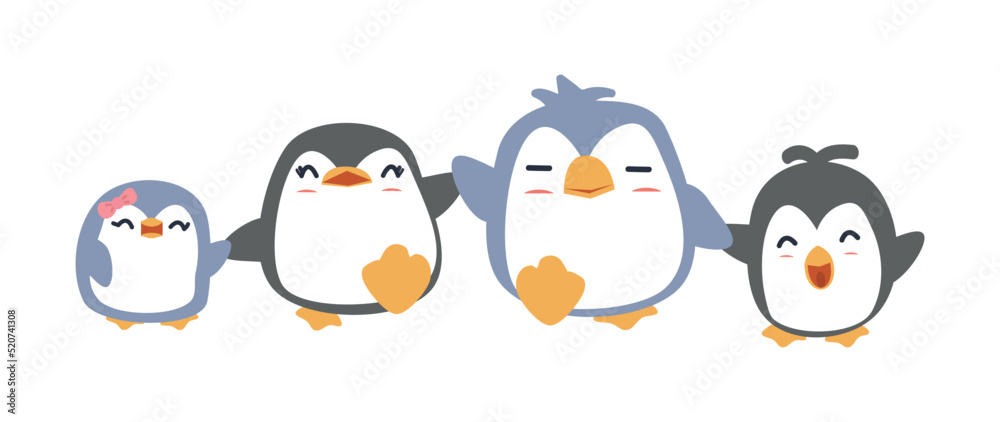 happy penguin family cartoon vector happy penguin family cartoon vector