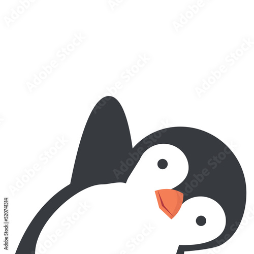 cute head penguin cartoon icon