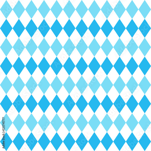 Octoberfest seamless pattern with blue rhombuses. Oktoberfest background for wrapping paper, tablecloth. Bavarian diamond texture. Germany traditional wallpaper. Vector color illustration.