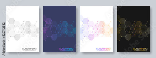 Abstract geometric background with hexagons shape pattern for a business brochure or cover book, page layout, flyer design, and poster template