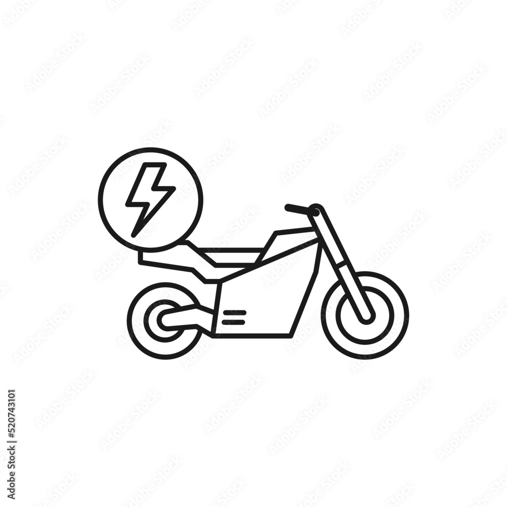 Electric Motorcycle line art ecology icon design template vector illustration