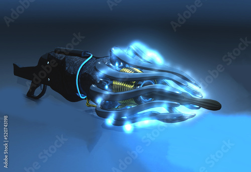 science fiction magnetic electric arc light gun