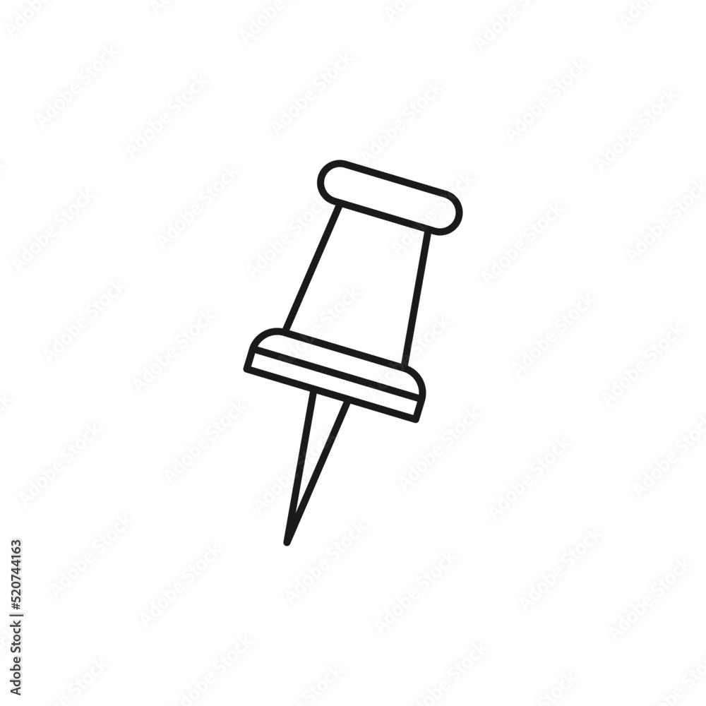 Pushpin line art contact us icon design template vector illustration