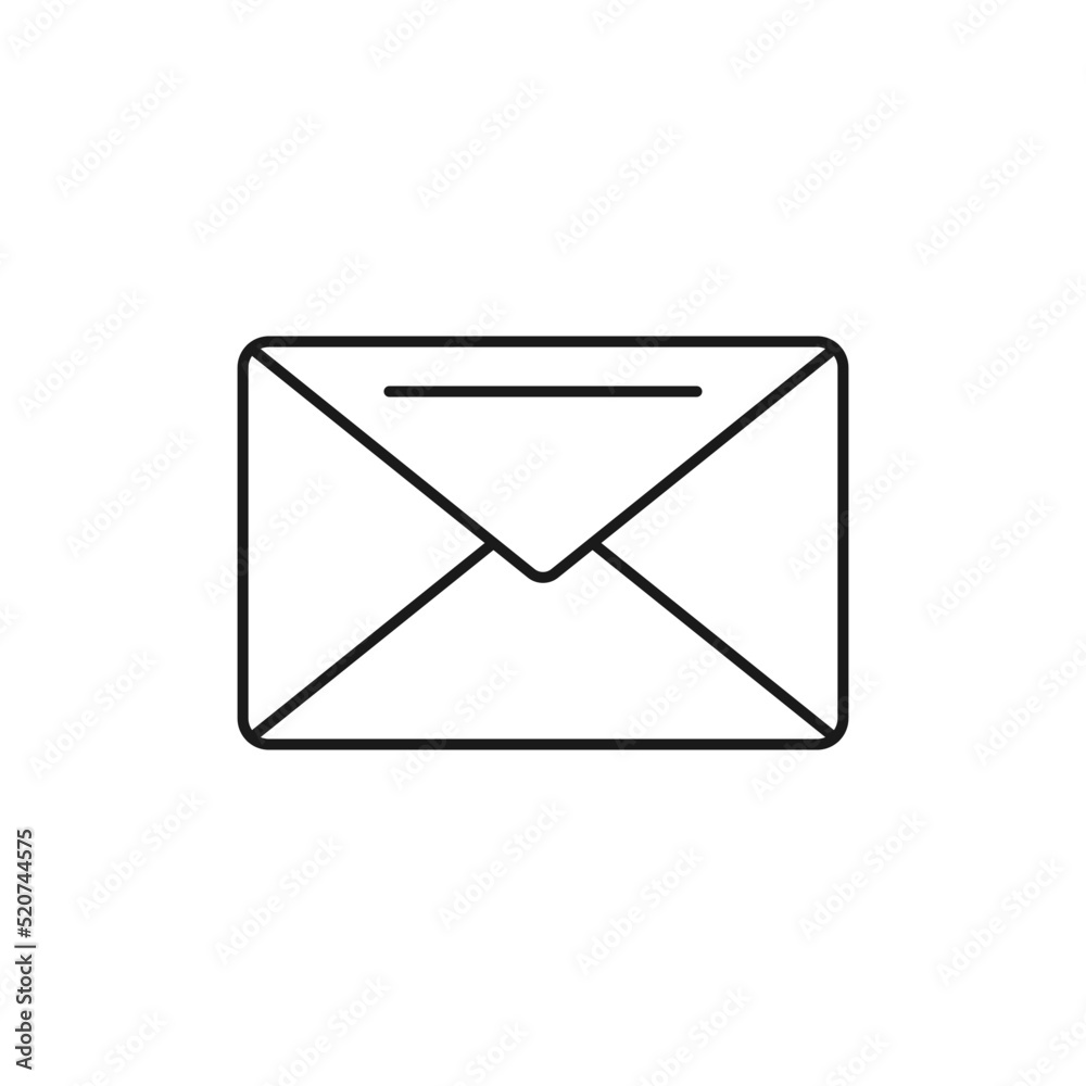 Mail line art contact us icon design template vector illustration Mail line art contact us icon design template vector illustration