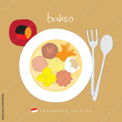 Bakso malang asia food illustration