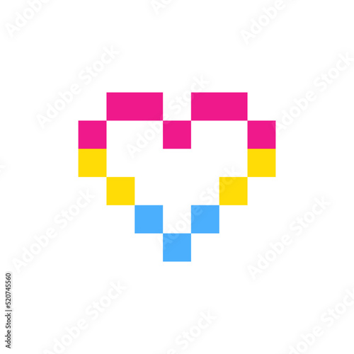 Symbol heart with pansexuality flag lgbt pride