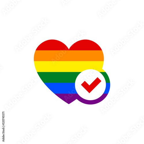 Symbol heart with flag lgbt pride