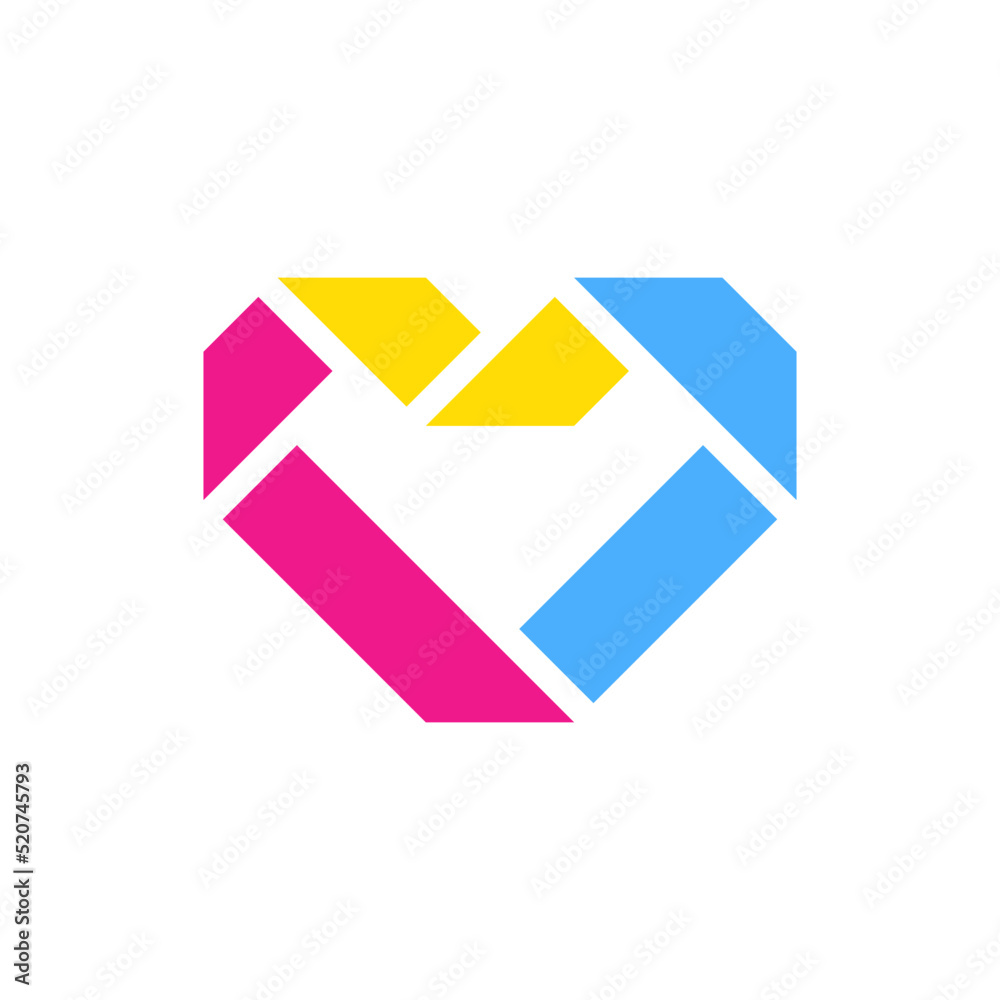 Symbol heart with pansexuality flag lgbt pride Symbol heart with pansexuality flag lgbt pride
