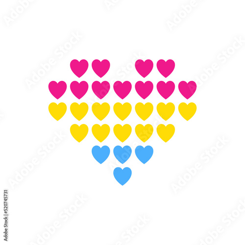 Symbol heart with pansexuality flag lgbt pride