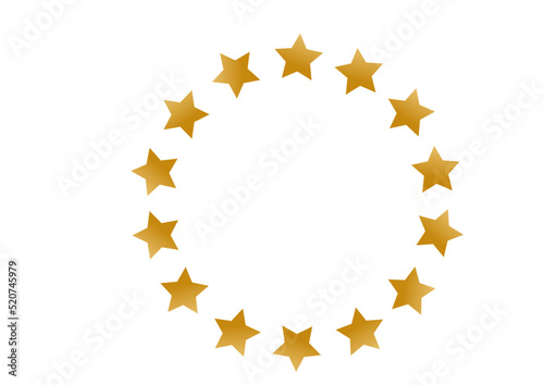 丸くつながった金色の星のイラスト