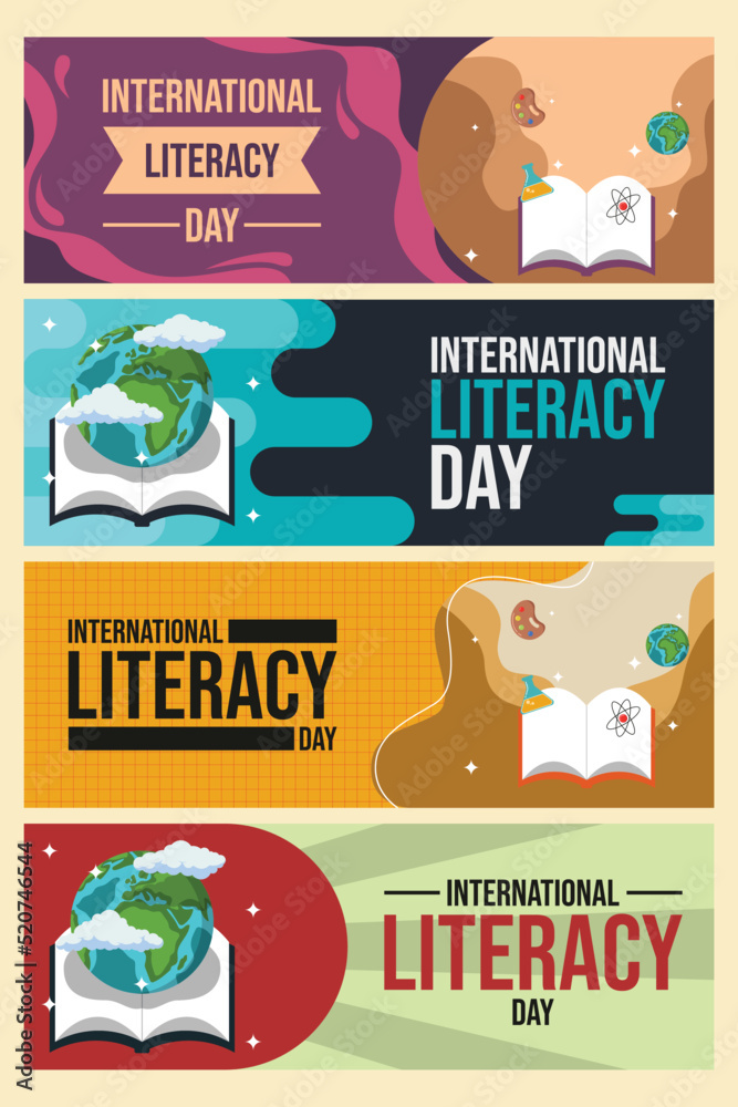 International Literacy Day poster. Vector illustration of education concept. International Literacy Day poster. Vector illustration of education concept.
