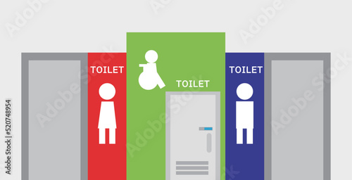 大規模施設にある大きなトイレの入口
