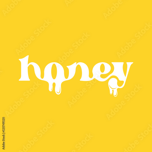 Sweet honey simple lettering on yellow background.
