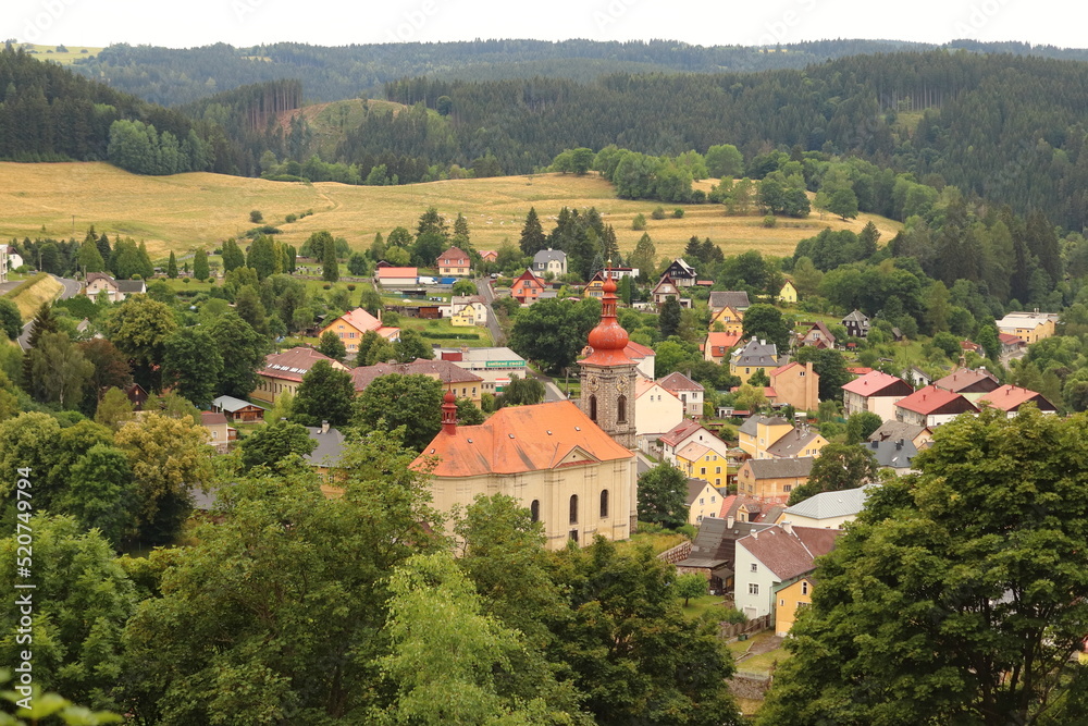 View of the city of Bečov from the viewpoint
