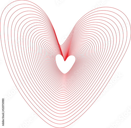 Heart pattern line with transform effect