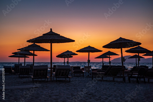 sunset at the beach in kos