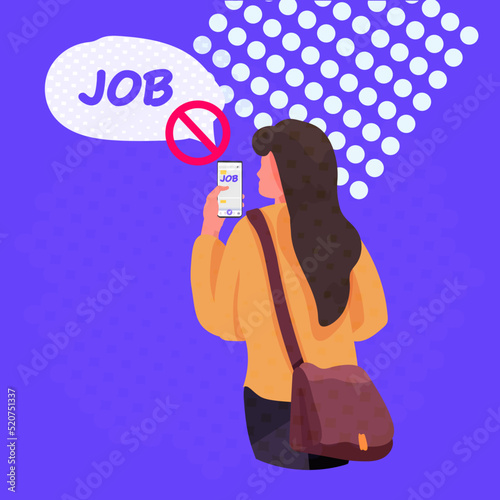 unhappy businesswoman using smartphone dismissal unemployment jobless employee job reduction concept