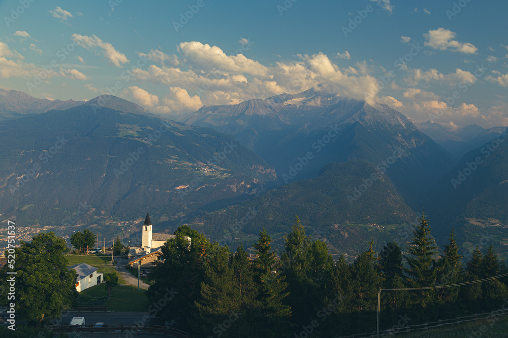 Summer sunset in the mountains of Valle d'Aosta