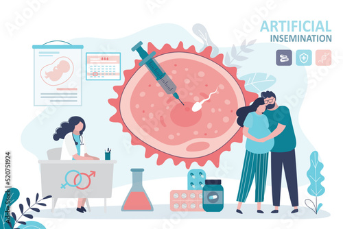 Happy couple after successful embryo engraftment. Embryologist performed procedure to transfer embryo into uterus